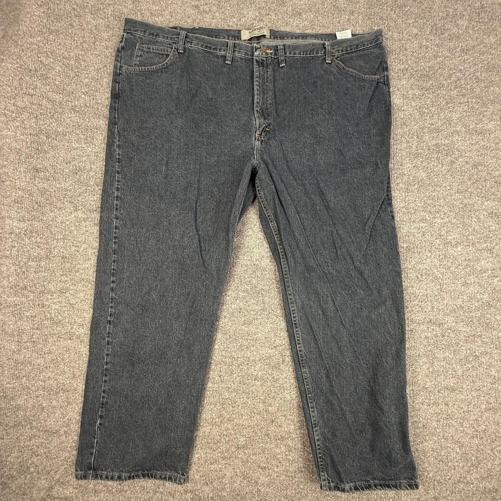 Wrangler Authentics Jeans Mens 54x30 Black Denim Straight Leg Classic Big & Tall